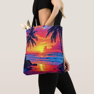 Design des tropischen Sonnenuntergangs Tasche