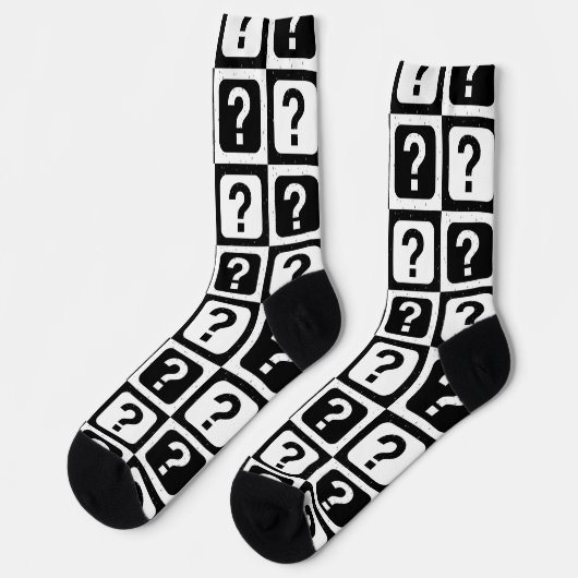Design des überprüften Fragezeichens Socken (Linkes Detail)