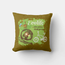 Design des Umweltbewusstseins für Naturliebhaber Kissen