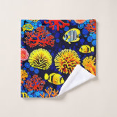 Design des Unterwasserriffs Badhandtuch Set (Waschlappen)