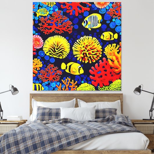Design des Unterwasserriffs Leinwanddruck (Insitu (Schlafzimmer))