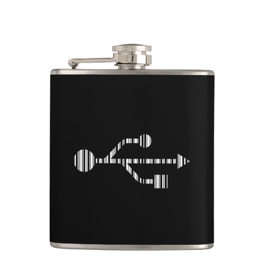 Design des USB LOGO BAR CODE-Computermusters Flachmann (Vorderseite)