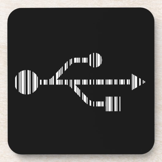 Design des USB LOGO BAR CODE-Computermusters Getränkeuntersetzer (Vorderseite)