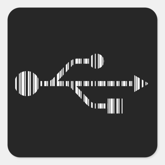 Design des USB LOGO BAR CODE-Computermusters Quadratischer Aufkleber (Vorderseite)