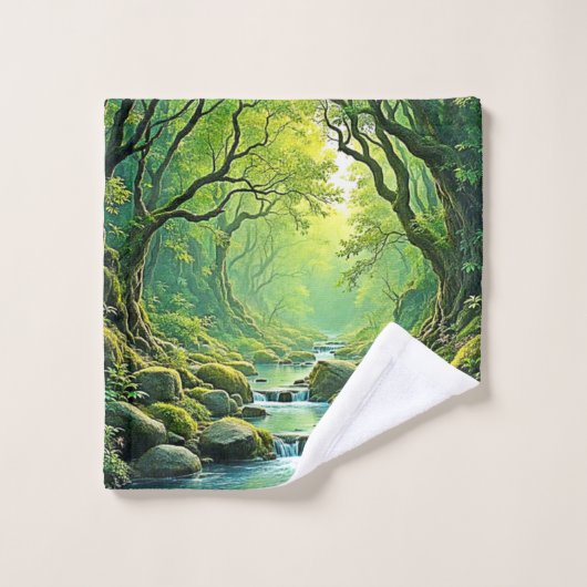 Design des verzauberten Waldschlammes Badhandtuch Set (Waschlappen)