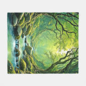 Design des verzauberten Waldschlammes Fleecedecke (Vorderseite (Horizontal))