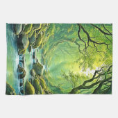 Design des verzauberten Waldschlammes Geschirrtuch (Horizontal)
