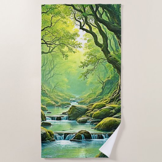 Design des verzauberten Waldschlammes Strandtuch (Vorderseite)