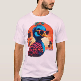 Design des Vintagen Retro-Pfau-T - Shirt: Sonnenun T-Shirt