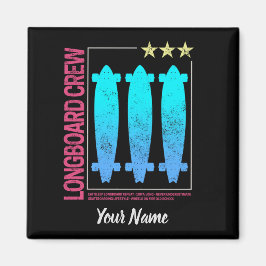 Design des Vintagen Skaters auf der Longboard-Retr Magnet