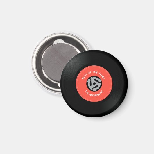 Design des Vinyl Record Single Magnet (Vorderseite/Rückseite)