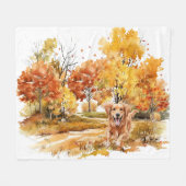 Design des Wasserfarbenfalles - Golden Retriever Fleecedecke (Vorderseite (Horizontal))
