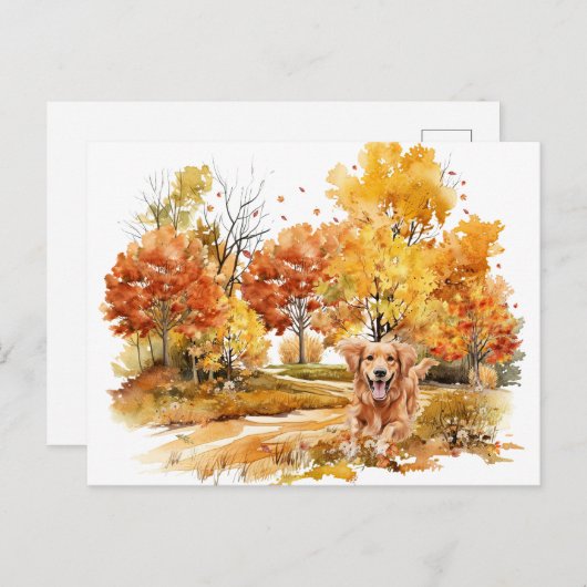 Design des Wasserfarbenfalles - Golden Retriever Postkarte (Vorne/Hinten)