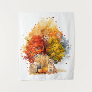 Design des Wasserfarbenfalles - Golden Retriever Wandteppich