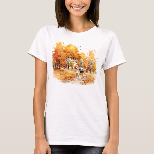Design des Wasserfarbenfallhundes - Beagle T-Shirt (Vorderseite)