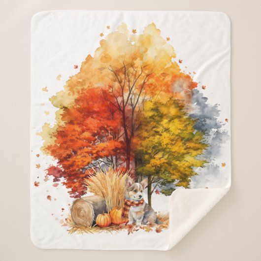 Design des Wasserfarbenfallhundes - Corgi Sherpadecke (Vorderseite)