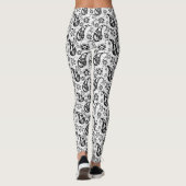 Design des weißen Blumenmusters Leggings (Rückseite)