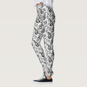 Design des weißen Blumenmusters Leggings (Links)