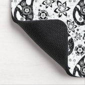 Design des weißen Blumenmusters Mousepad (Ecke)