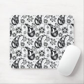Design des weißen Blumenmusters Mousepad (Mit Mouse)