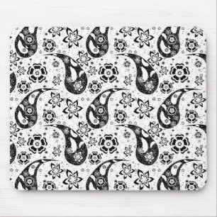 Design des weißen Blumenmusters Mousepad