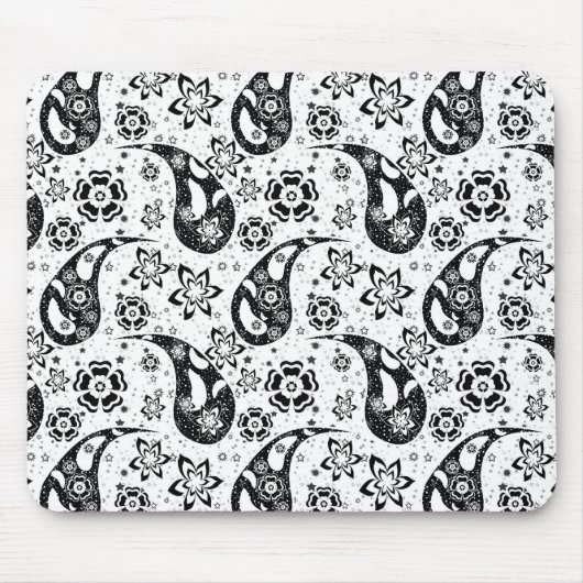 Design des weißen Blumenmusters Mousepad (Vorne)