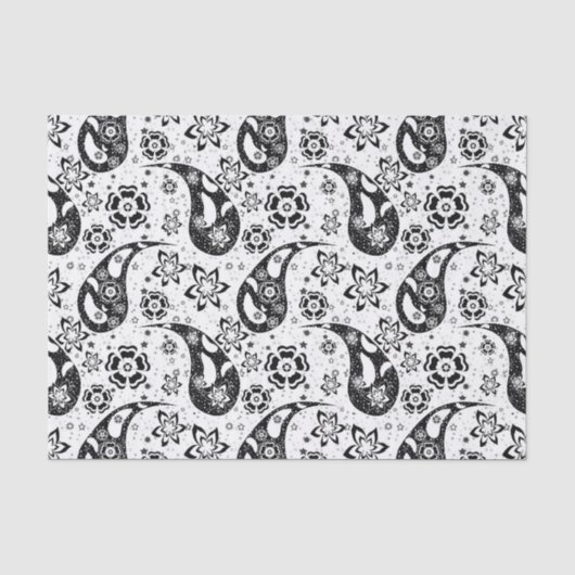 Design des weißen Blumenmusters Seidenpapier (Vorderseite)