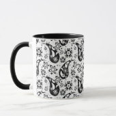 Design des weißen Blumenmusters Tasse (Links)