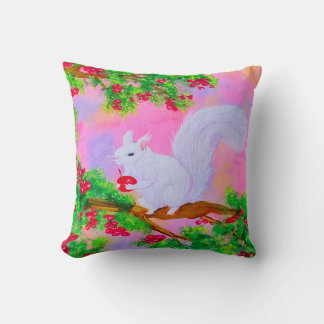 Design des weißen Eichhörnchens Kissen