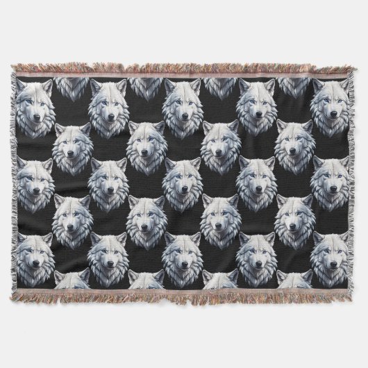 Design des weißen Wolfskopfes Decke (Vorderseite)