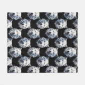 Design des weißen Wolfskopfes Fleecedecke (Vorderseite (Horizontal))