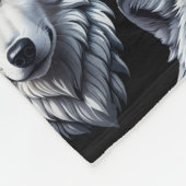 Design des weißen Wolfskopfes Fleecedecke (Ecke)