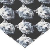 Design des weißen Wolfskopfes Kurzer Tischläufer (Ecke)