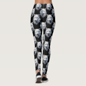 Design des weißen Wolfskopfes Leggings (Rückseite)