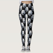 Design des weißen Wolfskopfes Leggings (Vorderseite)