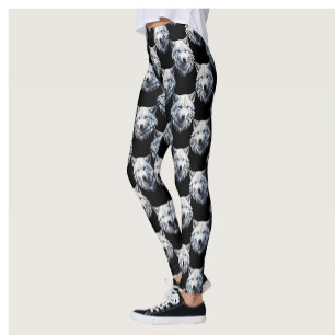 Design des weißen Wolfskopfes Leggings