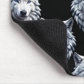 Design des weißen Wolfskopfes Mousepad (Ecke)