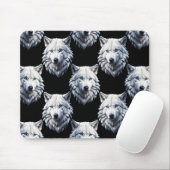 Design des weißen Wolfskopfes Mousepad (Mit Mouse)