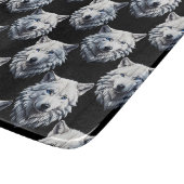 Design des weißen Wolfskopfes Schneidebrett (Ecke)
