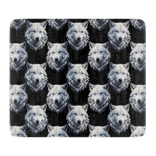 Design des weißen Wolfskopfes Schneidebrett