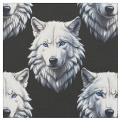 Design des weißen Wolfskopfes Stoff (Nahaufnahme)