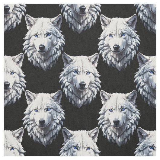 Design des weißen Wolfskopfes Stoff (Muster)