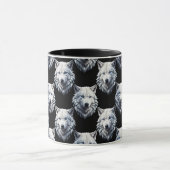 Design des weißen Wolfskopfes Tasse (Zentrum)