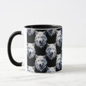 Design des weißen Wolfskopfes Tasse (Links)