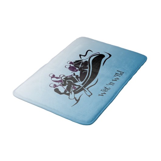 Design des White Water River Rafting Badematte (Schrägansicht)