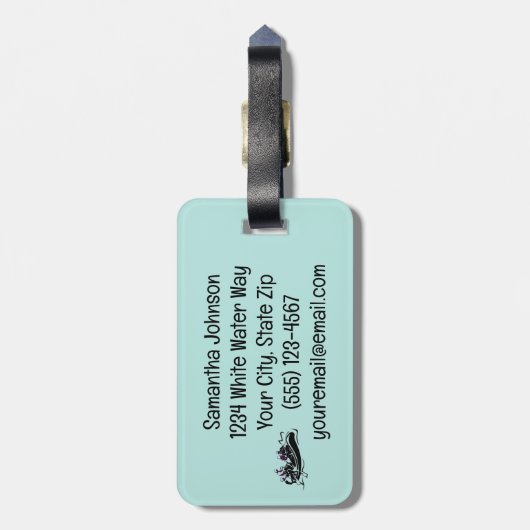 Design des White Water River Rafting Gepäckanhänger (Rückseite vertikal)