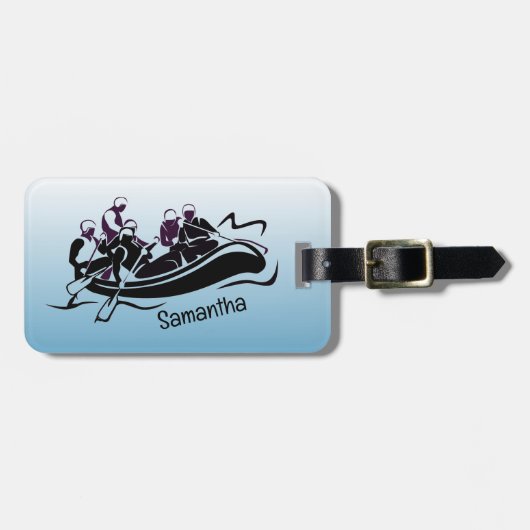 Design des White Water River Rafting Gepäckanhänger (Vorderseite horizontal)