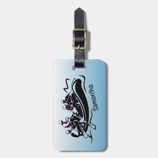 Design des White Water River Rafting Gepäckanhänger (Vorderseite vertikal)