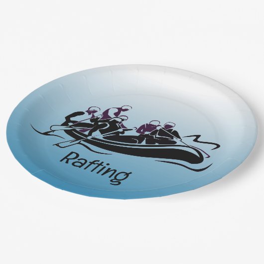 Design des White Water River Rafting Pappteller (Schrägansicht)