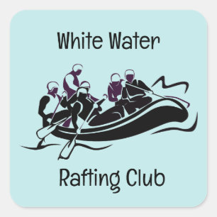 Design des White Water River Rafting Quadratischer Aufkleber
